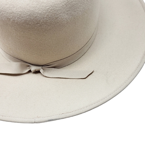Western style wide brim wool hat with bow ribbon main image 10